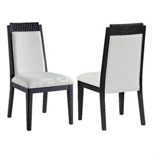 coaster brookmead upholstered wood dining side chair in ivory and black