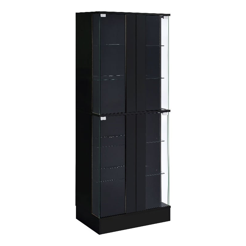 Cabra 4-door LED Curio Display Cabinet Black High Gloss