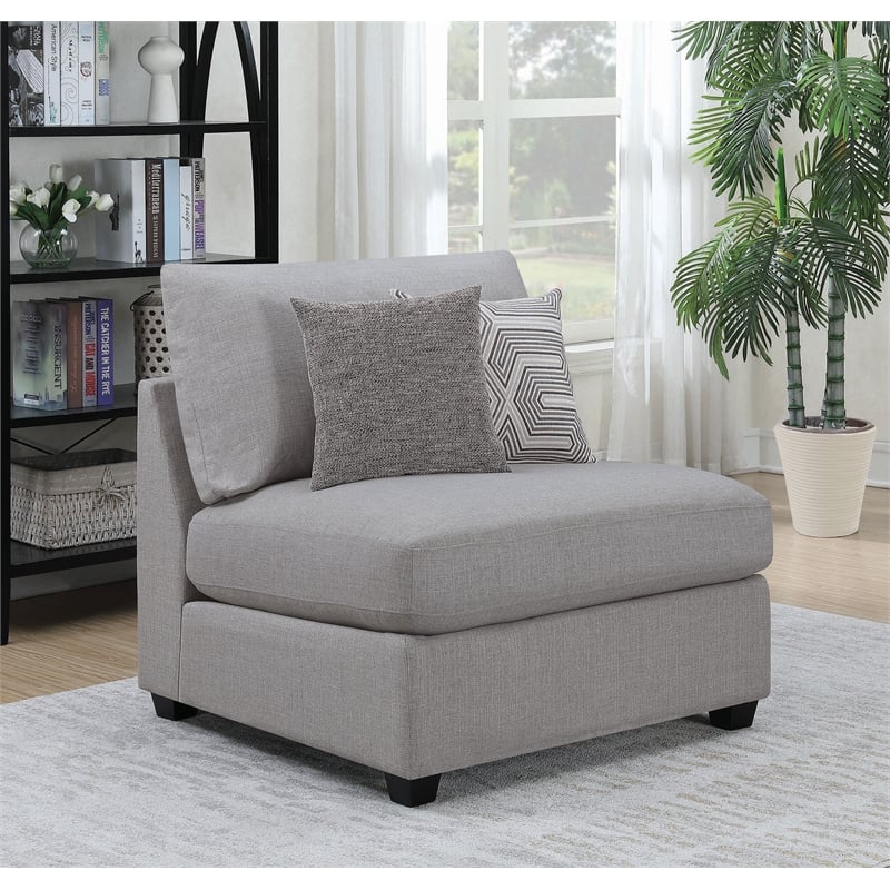 Cambria Upholstered Armless Chair Grey