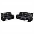 Coaster Camila 2-Piece Faux Leather Upholstered Reclining Sofa Set in Black