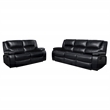 Coaster Camila 2-Piece Faux Leather Upholstered Reclining Sofa Set in Black