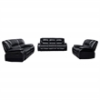 Coaster Camila 3-Piece Faux Leather Upholstered Reclining Sofa Set in Black