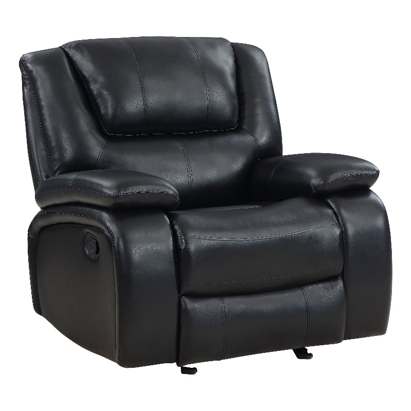 Camila Upholstered Glider Recliner Chair Black