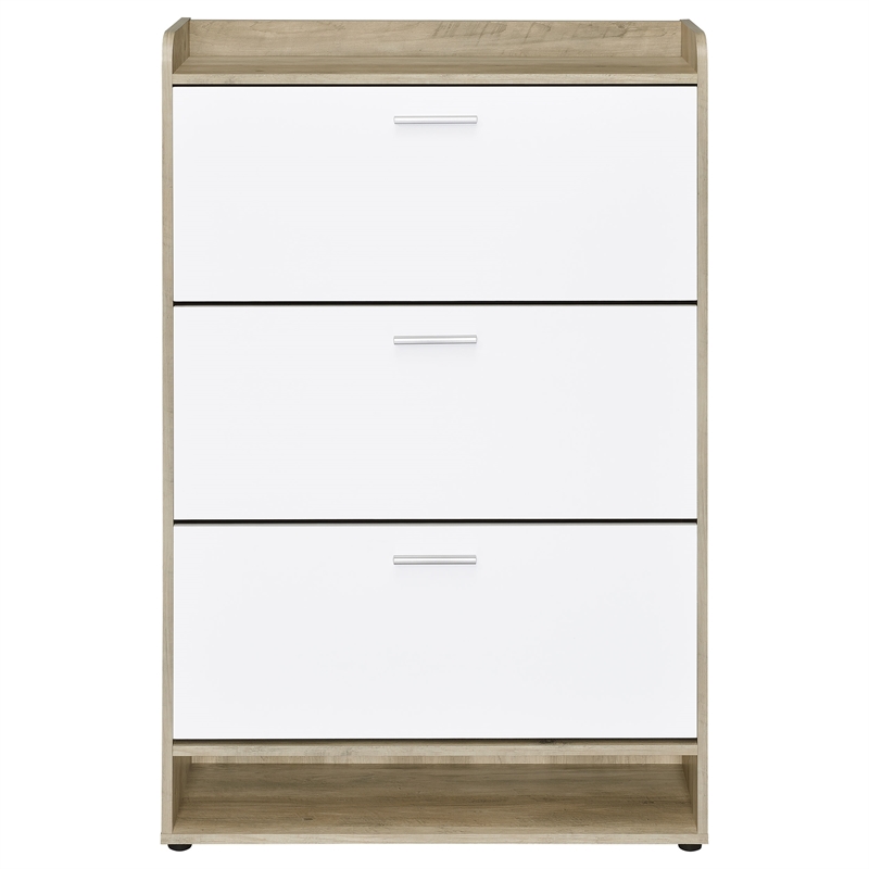 Denia 3-tier Engineered Wood Shoe Cabinet White