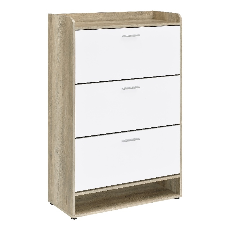 Denia 3-tier Engineered Wood Shoe Cabinet White