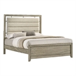Coaster Giselle Farmhouse Wood Upholstered California King Bed in Rustic Beige