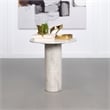 Astoria Round Genuine Marble Side End Table White