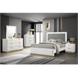 Caraway Wood California King LED Panel Bed White
