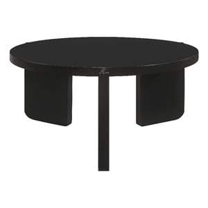 Cordova Round Solid Wood Coffee Table Black
