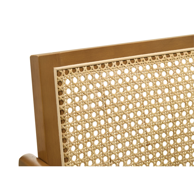 Kane Woven Rattan Wood Bar Chair Light Walnut