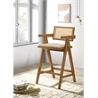 Kane Woven Rattan Wood Bar Chair Light Walnut