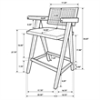 Kane Woven Rattan Wood Bar Chair Light Walnut