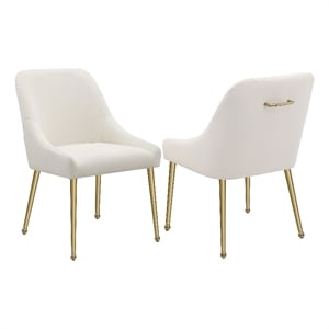 coaster mayette velvet parsons wingback dining side chair in ivory