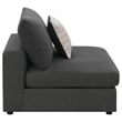 Serene Upholstered Armless Chair Charcoal