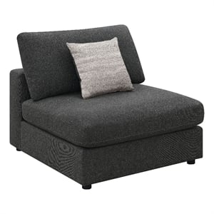 Serene Upholstered Armless Chair Charcoal