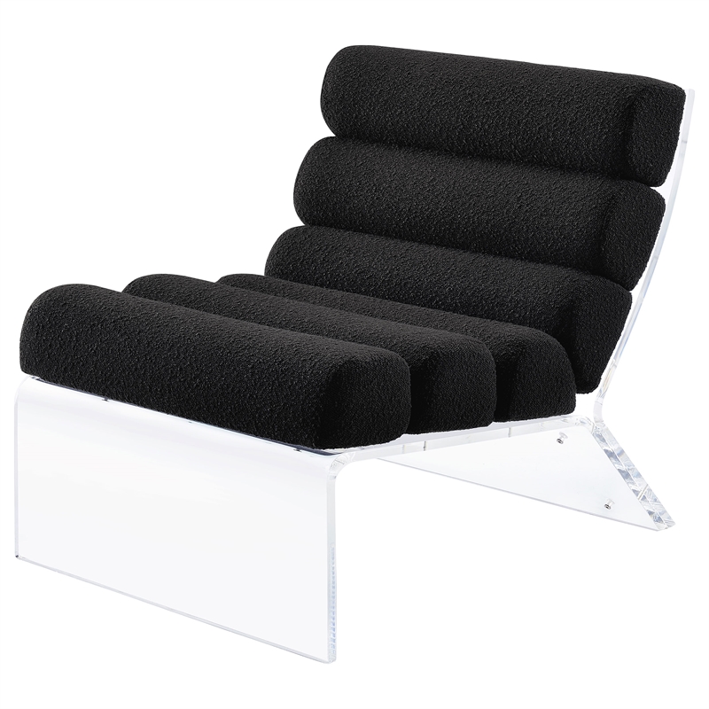 Coaster Serreta Fabric Upholstered Accent Chair with Clear Acrylic Frame Black