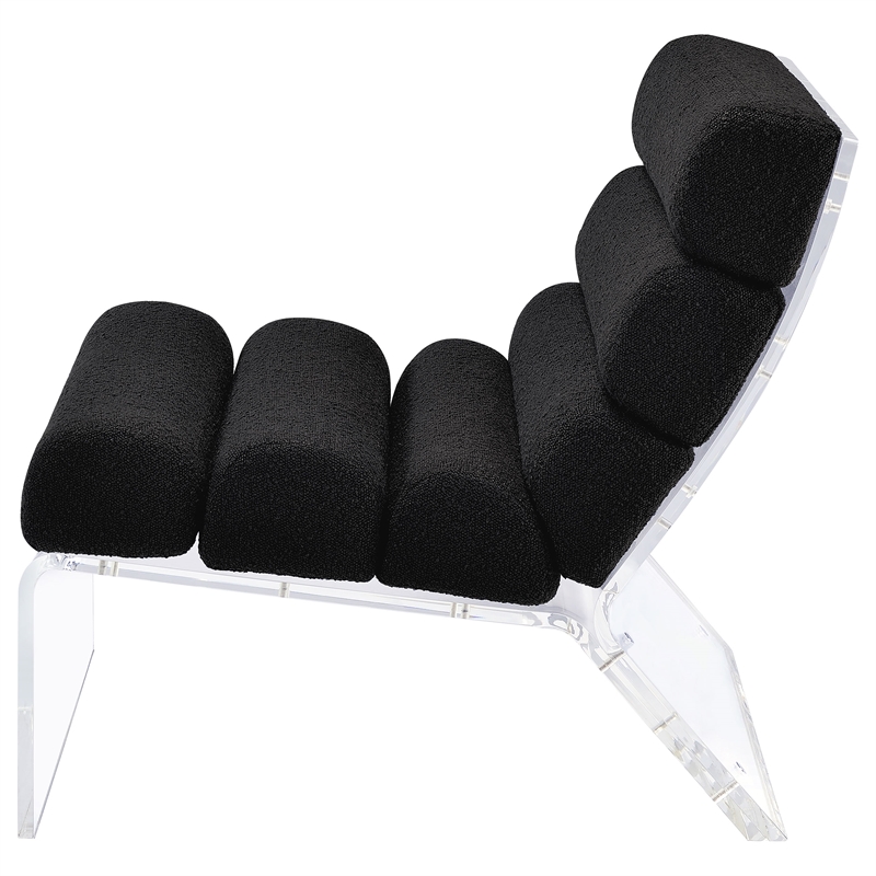Coaster Serreta Fabric Upholstered Accent Chair with Clear Acrylic Frame Black
