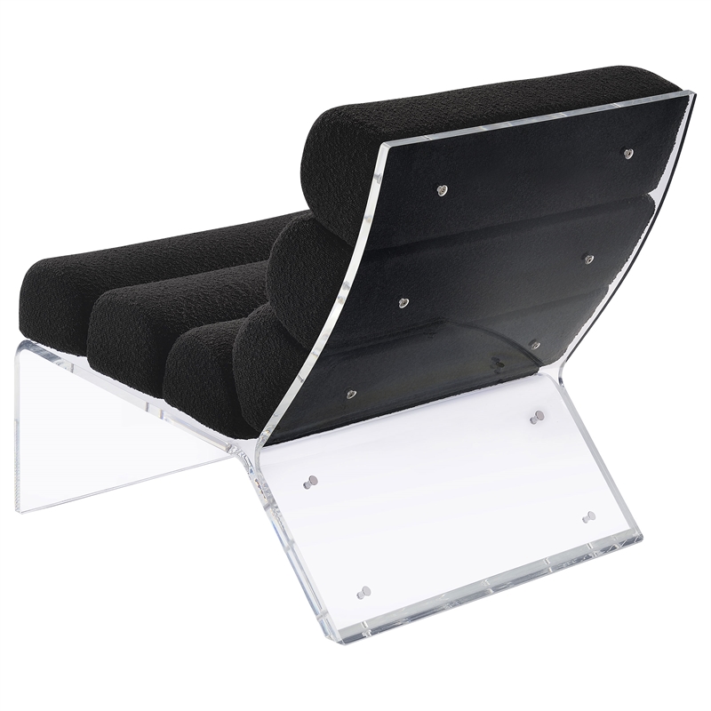 Coaster Serreta Fabric Upholstered Accent Chair with Clear Acrylic Frame Black