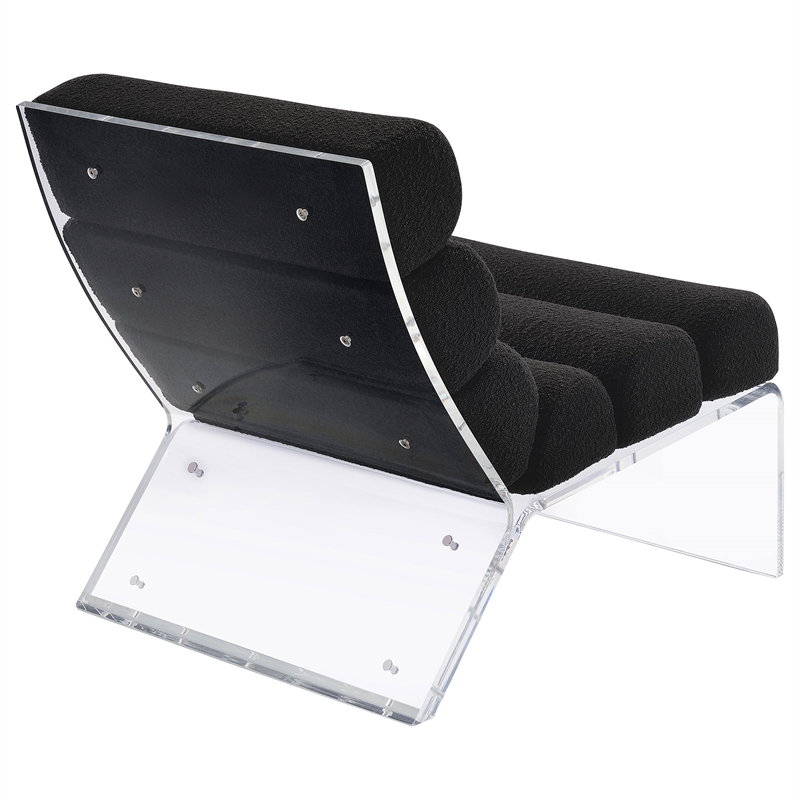 Coaster Serreta Fabric Upholstered Accent Chair with Clear Acrylic Frame Black