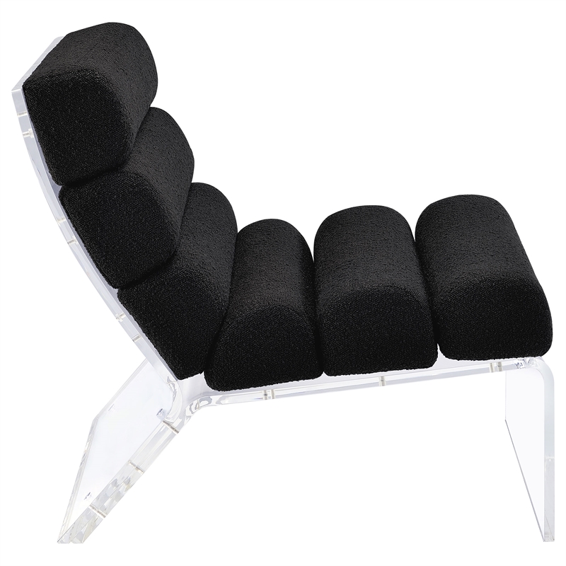 Coaster Serreta Fabric Upholstered Accent Chair with Clear Acrylic Frame Black