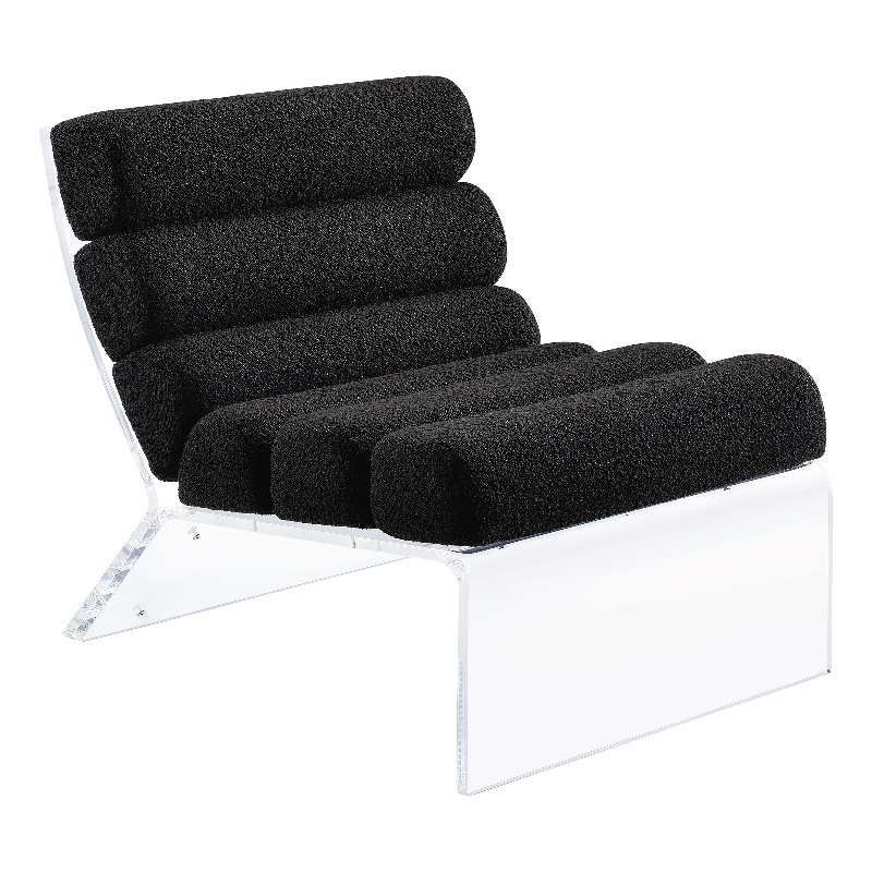 Coaster Serreta Fabric Upholstered Accent Chair with Clear Acrylic Frame Black