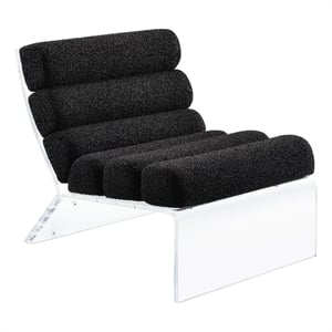 coaster serreta fabric upholstered accent chair with clear acrylic frame black