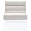 Serreta Boucle Upholstered Armless Acrylic Chair Ivory