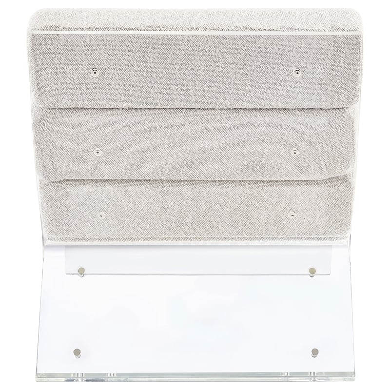 Serreta Boucle Upholstered Armless Acrylic Chair Ivory
