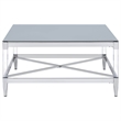 Lindley Square Tempered Mirror Acrylic Coffee Table Chrome