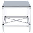 Lindley Square Tempered Mirror Acrylic Side End Table Chrome