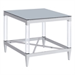 Lindley Square Tempered Mirror Acrylic Side End Table Chrome