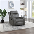 Coaster Raelynn Faux Leather Upholstered Recliner Chair Gray