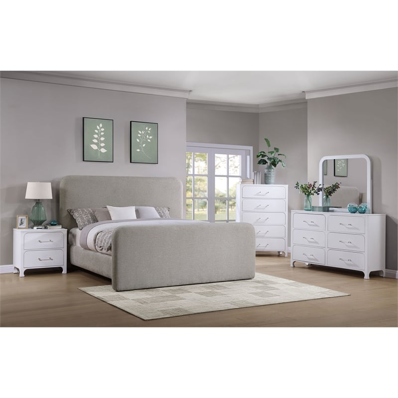 Wren Upholstered Eastern King Panel Bed Grey