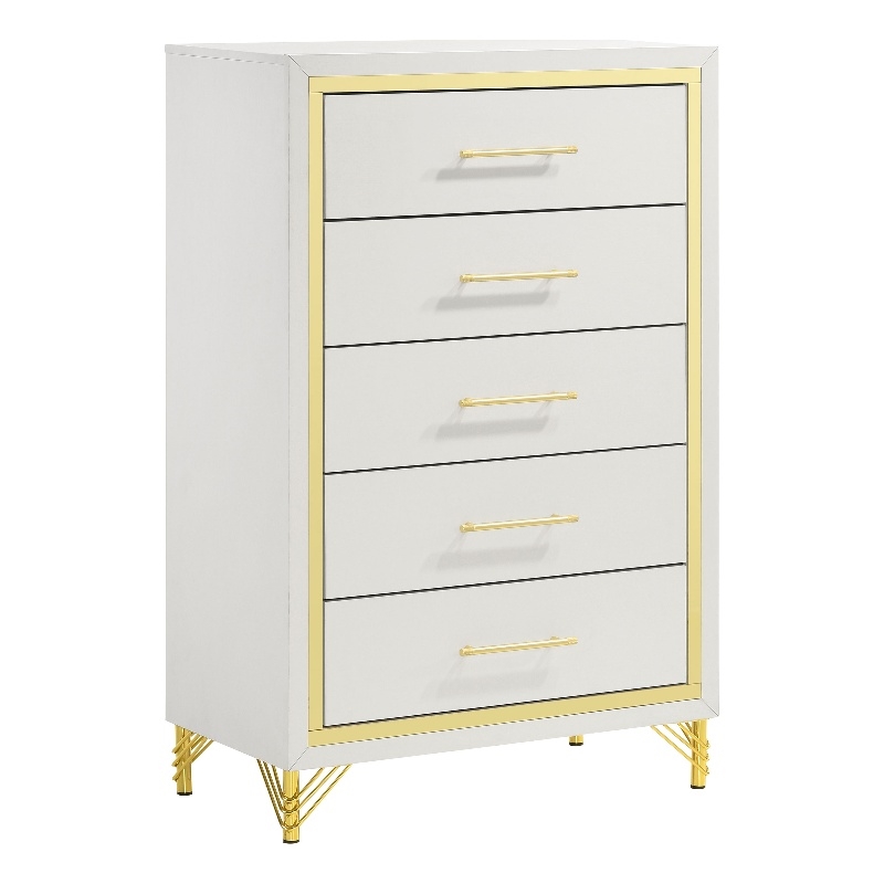 Lucia 5-drawer Bedroom Chest of Drawers White
