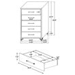 Lucia 5-piece Queen Bedroom Set Beige and White