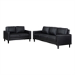 Ruth 2-piece Upholstered Track Arm Sofa Set Black
