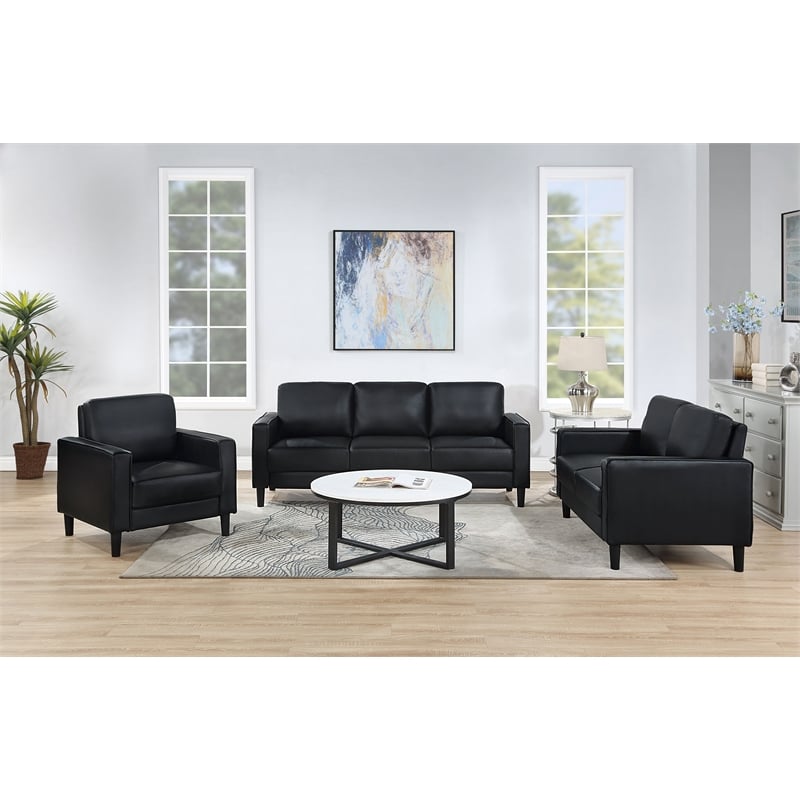Ruth Upholstered Track Arm Accent Chair Black
