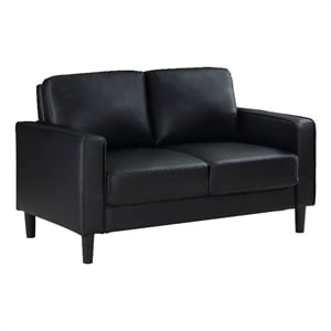 Ruth Upholstered Track Arm Loveseat Black
