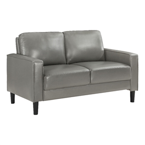 Ruth Upholstered Track Arm Loveseat Grey
