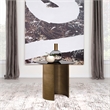 Coaster Morena Round Metal End Table Tawny Tempered Glass Top in Brushed Bronze