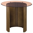 Coaster Morena Round Metal End Table Tawny Tempered Glass Top in Brushed Bronze