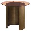 Coaster Morena Round Metal End Table Tawny Tempered Glass Top in Brushed Bronze