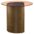 Coaster Morena Round Metal End Table Tawny Tempered Glass Top in Brushed Bronze