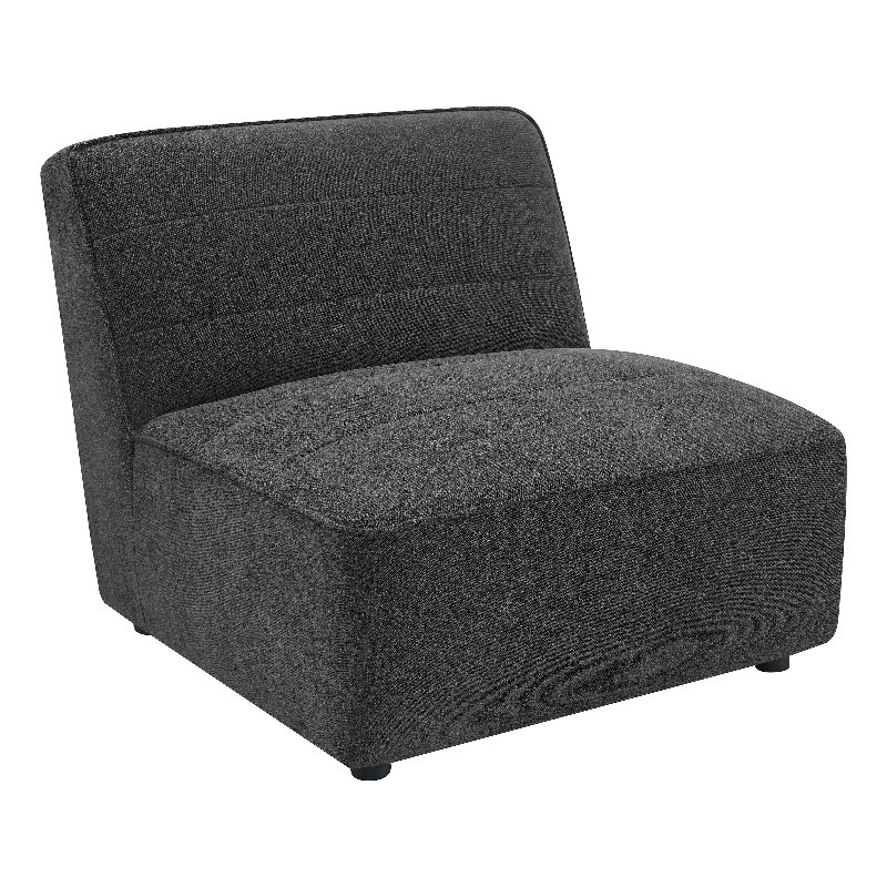 Sunny Upholstered Armless Chair Dark Charcoal