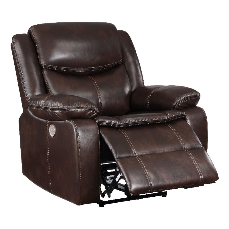 Sycamore Upholstered Power Recliner Chair Dark Brown