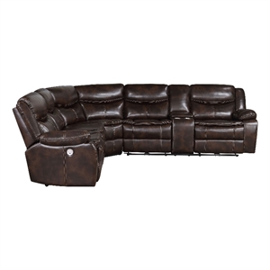 Sycamore Upholstered Power Reclining Sectional Sofa Brown