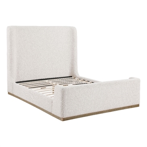 Nala Upholstered Queen Sleigh Bed Cream
