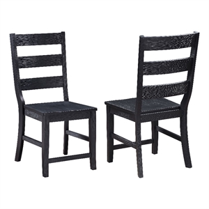coaster newport wood ladder back dining side chair in black
