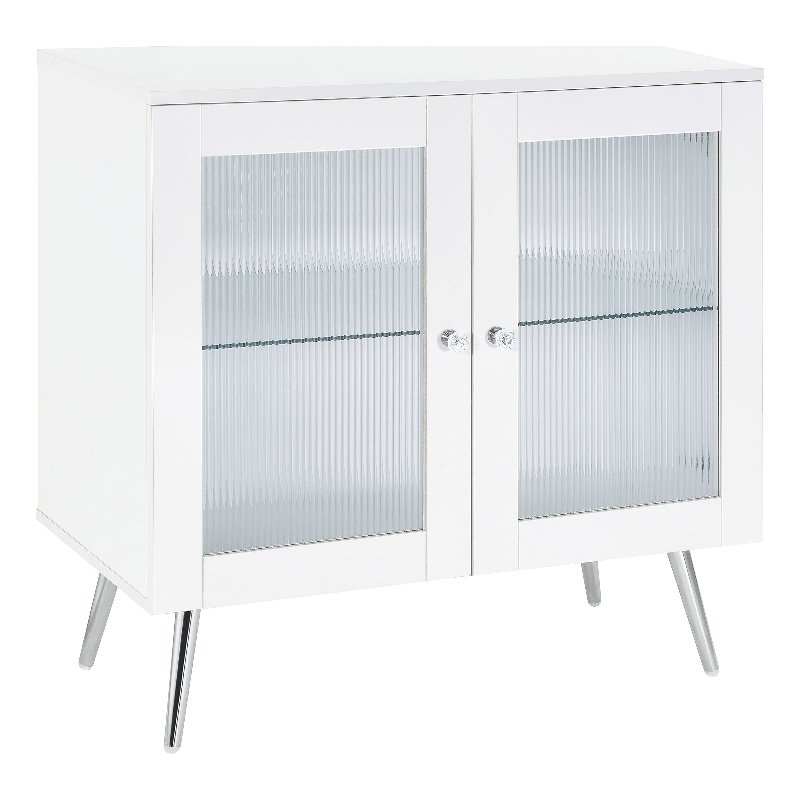 Nieta 2-door Engineered Wood Accent Cabinet White High Gloss