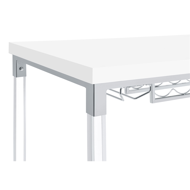 Norcrest 47-inch Acrylic Leg Bar Table White High Gloss